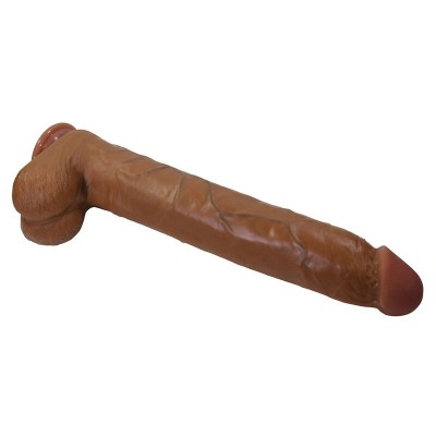 PRETTY LOVE - DANY DILDO FLEXÍVEL REALISTA COM VENTOSA 36 CM -Ø- 5,6 CM MARROM - D-245952 - Dona Pimenta