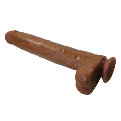 PRETTY LOVE - DANY DILDO FLEXÍVEL REALISTA COM VENTOSA 36 CM -Ø- 5,6 CM MARROM - D-245952 - Dona Pimenta