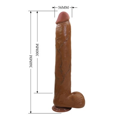 PRETTY LOVE - DANY DILDO FLEXÍVEL REALISTA COM VENTOSA 36 CM -Ø- 5,6 CM MARROM - D-245952 - Dona Pimenta
