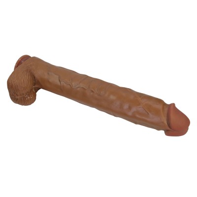 PRETTY LOVE - PAT DILDO FLEXÍVEL REALISTA COM VENTOSA 40 CM -Ø- 6 CM MARROM - D-245953 - Dona Pimenta