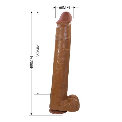 PRETTY LOVE - PAT DILDO FLEXÍVEL REALISTA COM VENTOSA 40 CM -Ø- 6 CM MARROM - D-245953 - Dona Pimenta