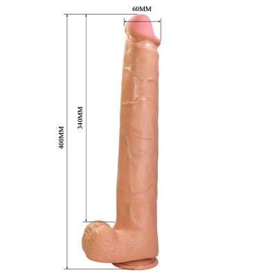 PRETTY LOVE - RAEL DILDO FLEXÍVEL REALISTA COM VENTOSA 40 CM -Ø- 6 CM MARROM - D-245963 - Dona Pimenta