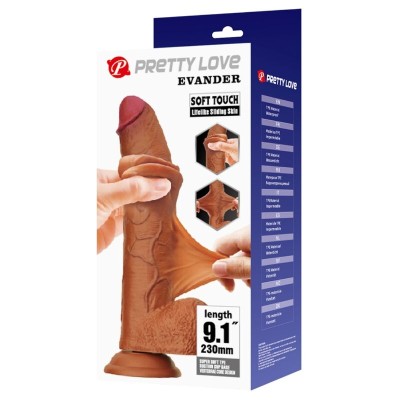 PRETTY LOVE - EVANDER DILDO FLEXÍVEL REALISTA COM VENTOSA 23 CM -Ø- 4.9 CM - D-245964 - Dona Pimenta