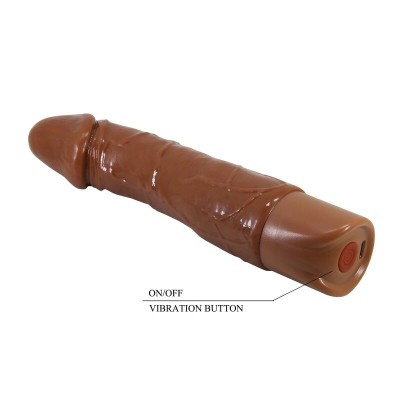 PRETTY LOVE - VIBRADOR REALISTA DONALD 19,5 CM Ø 4 CM MARROM - D-246072 - Dona Pimenta
