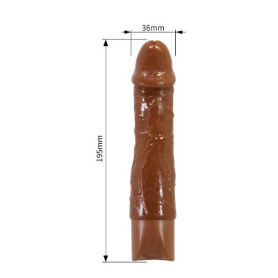 PRETTY LOVE - VIBRADOR REALISTA DONALD 19,5 CM Ø 4 CM MARROM - D-246072 - Dona Pimenta