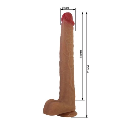 PRETTY LOVE - TERIN PLUS DILDO DE SILICONE REALISTA COM VENTOSA 37,6 CM Ø 5,5 CM - D-246120 - Dona Pimenta