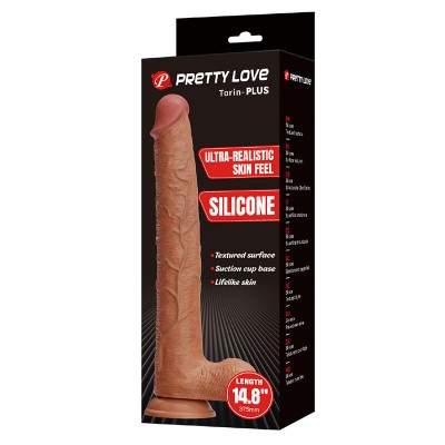 PRETTY LOVE - TERIN PLUS DILDO DE SILICONE REALISTA COM VENTOSA 37,6 CM Ø 5,5 CM - D-246120 - Dona Pimenta