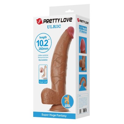 PRETTY LOVE - ULRIC DILDO FLEXÍVEL REALISTA 26 CM Ø 5,5 CM TPE MARROM - D-246144 - Dona Pimenta