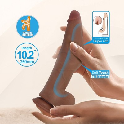 PRETTY LOVE - ULRIC DILDO FLEXÍVEL REALISTA 26 CM Ø 5,5 CM TPE MARROM - D-246144 - Dona Pimenta
