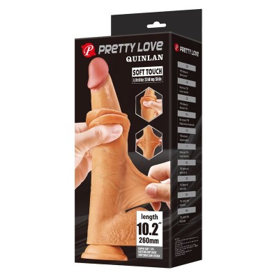 PRETTY LOVE - DILDO REALISTA QUINLAN 26 CM Ø 5,5 CM NATURAL - D-246146 - Dona Pimenta