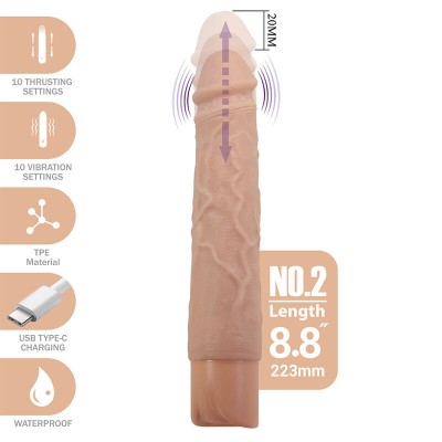 PRETTY LOVE - KESSLER DILDO VIBRATÓRIO REALISTA COM 10 MODOS DE VIBRAÇÃO E 10 NÍVEIS DE PROFUNDIDADE, 22 CM NATURAL - D-246858 -