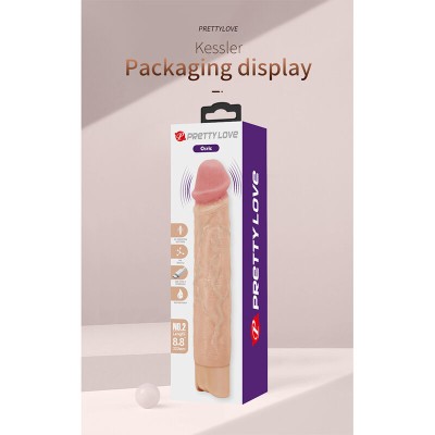 PRETTY LOVE - KESSLER DILDO VIBRATÓRIO REALISTA COM 10 MODOS DE VIBRAÇÃO E 10 NÍVEIS DE PROFUNDIDADE, 22 CM NATURAL - D-246858 -
