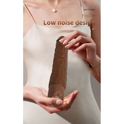 PRETTY LOVE - KESSLER VIBRADOR REALISTA COM 10 MODOS DE VIBRAÇÃO E 10 INTENSIDADES, 22 CM, MARROM - D-246859 - Dona Pimenta