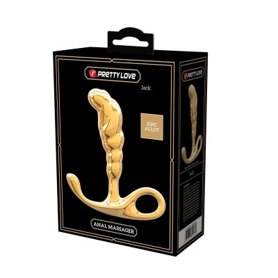 PRETTY LOVE - MASSAGEADOR DE PRÓSTATA JACK EM LIGA DE ZINCO DOURADO - D-246059 - Dona Pimenta