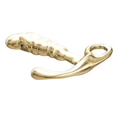 PRETTY LOVE - MASSAGEADOR DE PRÓSTATA JACK EM LIGA DE ZINCO DOURADO - D-246059 - Dona Pimenta