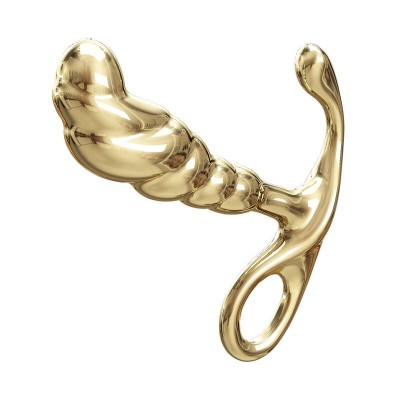 PRETTY LOVE - MASSAGEADOR DE PRÓSTATA JACK EM LIGA DE ZINCO DOURADO - D-246059 - Dona Pimenta