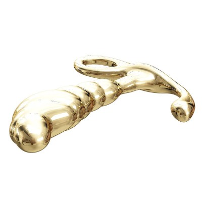 PRETTY LOVE - MASSAGEADOR DE PRÓSTATA JACK EM LIGA DE ZINCO DOURADO - D-246059 - Dona Pimenta