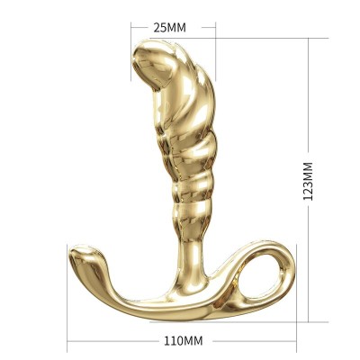 PRETTY LOVE - MASSAGEADOR DE PRÓSTATA JACK EM LIGA DE ZINCO DOURADO - D-246059 - Dona Pimenta
