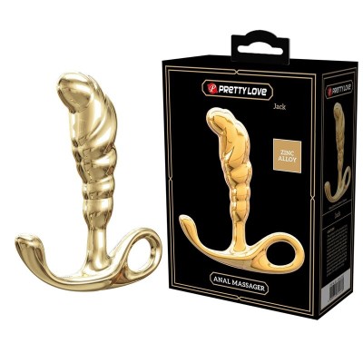 PRETTY LOVE - MASSAGEADOR DE PRÓSTATA JACK EM LIGA DE ZINCO DOURADO - D-246059 - Dona Pimenta