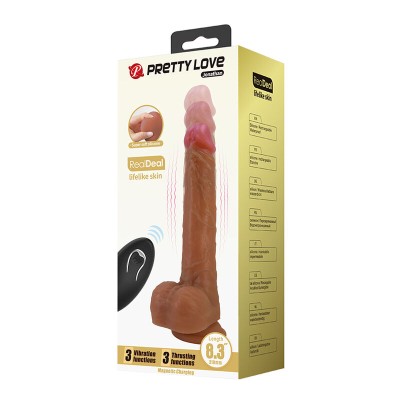 PRETTY LOVE - JONATHAN VIBRADOR REALISTA COM CONTROLE REMOTO - MARROM - D-245957 - Dona Pimenta