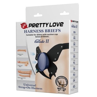 PRETTY LOVE - CALCINHA UNIVERSAL COM ARNÊS PRETA E AZUL - D-246040 - Dona Pimenta