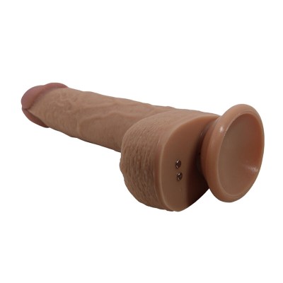 PRETTY LOVE - TOMMY VIBRADOR REALISTA COM CONTROLE REMOTO E EMPURRAÇÃO MARROM ESCURO - D-245958 - Dona Pimenta