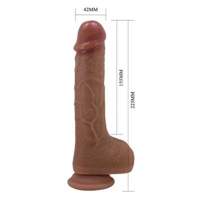 PRETTY LOVE - TOMMY VIBRADOR REALISTA COM CONTROLE REMOTO E EMPURRAÇÃO MARROM ESCURO - D-245958 - Dona Pimenta