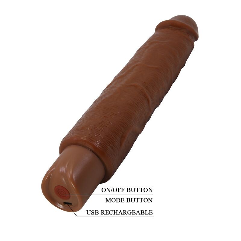 PRETTY LOVE - VIBRADOR REALISTA GAVIN 25 CM Ø 5 CM MARROM - D-246071 - Dona Pimenta