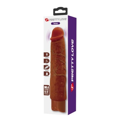 PRETTY LOVE - VIBRADOR REALISTA GAVIN 25 CM Ø 5 CM MARROM - D-246071 - Dona Pimenta