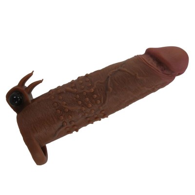 PRETTY LOVE - CAPA VIBRATÓRIA PARA PÊNIS QUILLON 20 CM Ø 4 CM MARROM - D-246076 - Dona Pimenta