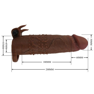 PRETTY LOVE - CAPA VIBRATÓRIA PARA PÊNIS QUILLON 20 CM Ø 4 CM MARROM - D-246076 - Dona Pimenta