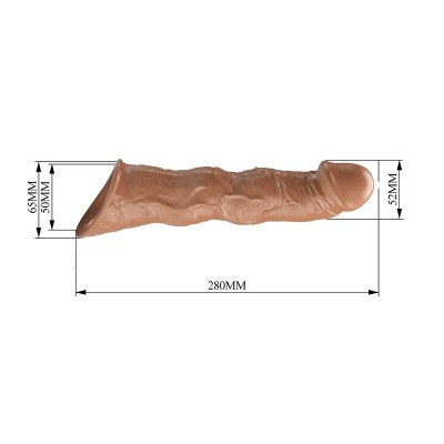 PRETTY LOVE - MANGA EXTENSORA DE PÊNIS AJUSTÁVEL 28 CM Ø 4,5 CM MARROM - D-246083 - Dona Pimenta