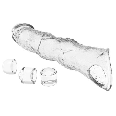 PRETTY LOVE - CAPA EXTENSORA DE PÊNIS AJUSTÁVEL 28 CM Ø 4,5 CM TRANSPARENTE - D-246084 - Dona Pimenta
