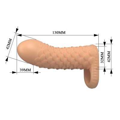 PRETTY LOVE - NESMITH MANGA EXTENSORA DE PÊNIS 13 CM Ø 3,8 CM NATURAL - D-246160 - Dona Pimenta
