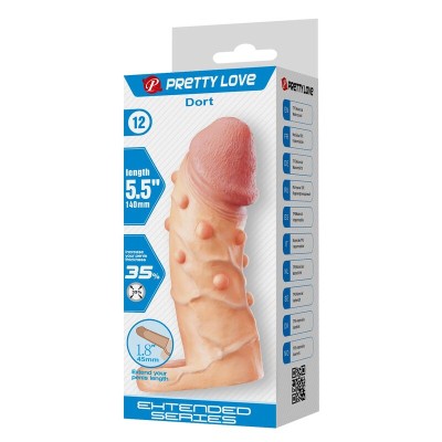 PRETTY LOVE - MANGA EXTENSORA DE PÊNIS DORT 14 CM Ø 4 CM NATURAL - D-246161 - Dona Pimenta