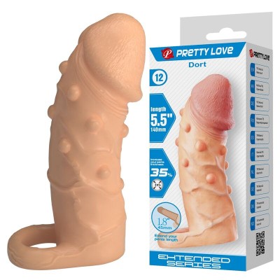 PRETTY LOVE - MANGA EXTENSORA DE PÊNIS DORT 14 CM Ø 4 CM NATURAL - D-246161 - Dona Pimenta