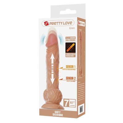 PRETTY LOVE - EREN DILDO VIBRATÓRIO COM EMPURRAÇÃO 20,5 CM Ø 4,5 CM NATURAL - D-246150 - Dona Pimenta