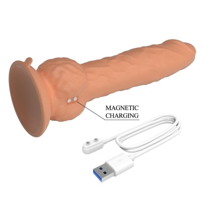 PRETTY LOVE - EREN DILDO VIBRATÓRIO COM EMPURRAÇÃO 20,5 CM Ø 4,5 CM NATURAL - D-246150 - Dona Pimenta