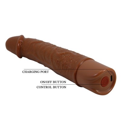 PRETTY LOVE - VIBRADOR REALISTA LEONARDO 20 CM Ø 4 CM MARROM - D-246068 - Dona Pimenta