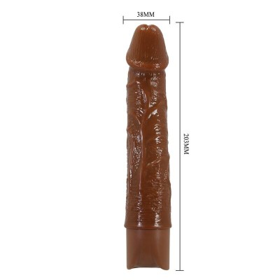 PRETTY LOVE - VIBRADOR REALISTA LEONARDO 20 CM Ø 4 CM MARROM - D-246068 - Dona Pimenta