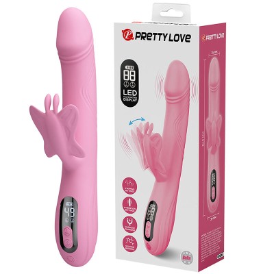 PRETTY LOVE - VIBRADOR BELLA RABBIT COM ESTIMULAÇÃO DE BORBOLETA E LED ROSA - D-245942 - Dona Pimenta