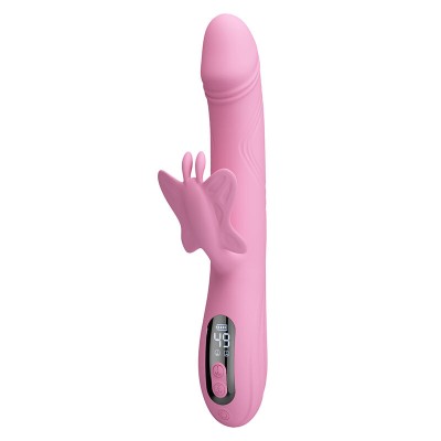 PRETTY LOVE - VIBRADOR BELLA RABBIT COM ESTIMULAÇÃO DE BORBOLETA E LED ROSA - D-245942 - Dona Pimenta