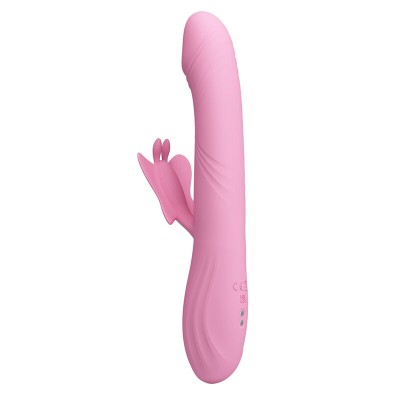 PRETTY LOVE - VIBRADOR BELLA RABBIT COM ESTIMULAÇÃO DE BORBOLETA E LED ROSA - D-245942 - Dona Pimenta