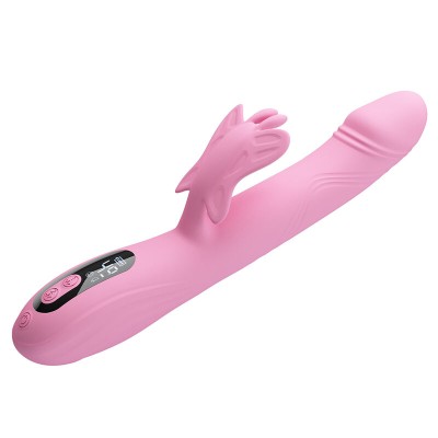 PRETTY LOVE - VIBRADOR BELLA RABBIT COM ESTIMULAÇÃO DE BORBOLETA E LED ROSA - D-245942 - Dona Pimenta