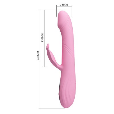PRETTY LOVE - VIBRADOR BELLA RABBIT COM ESTIMULAÇÃO DE BORBOLETA E LED ROSA - D-245942 - Dona Pimenta