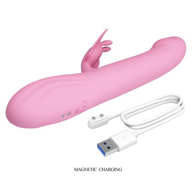 PRETTY LOVE - VIBRADOR BELLA RABBIT COM ESTIMULAÇÃO DE BORBOLETA E LED ROSA - D-245942 - Dona Pimenta