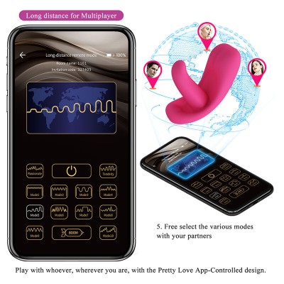 PRETTY LOVE - MASSAGEADOR HAZELYNN COM 12 FUNÇÕES E CONTROLE POR APLICATIVO (ROSA) - D-245987 - Dona Pimenta