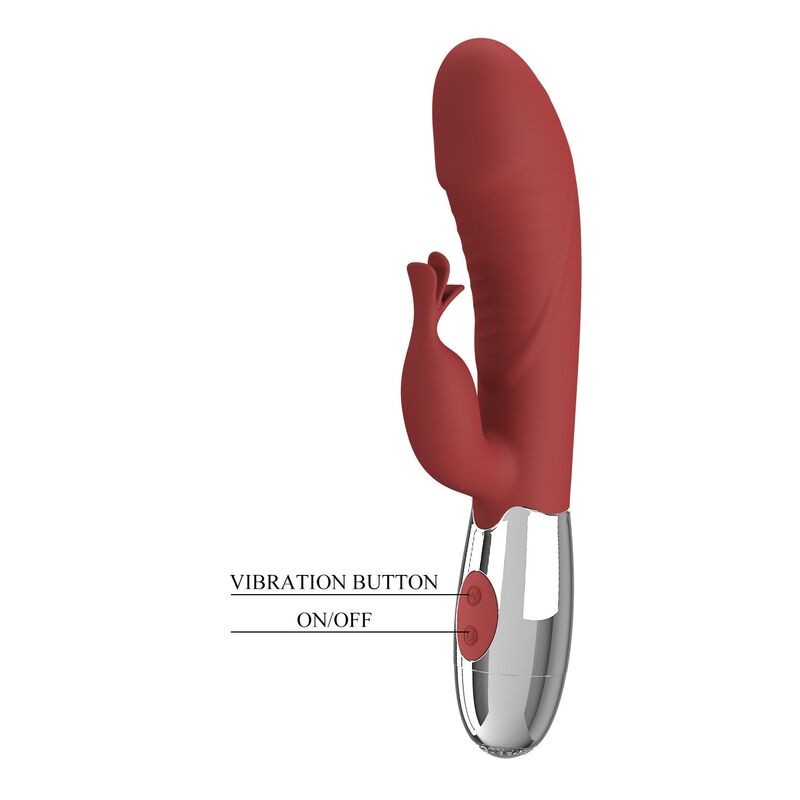 PRETTY LOVE - VIBRADOR COELHO DE JACARANDÁ 30 FUNÇÕES RECARREGÁVEL VIA USB VERMELHO - D-246044 - Dona Pimenta