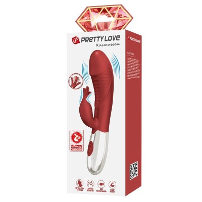 PRETTY LOVE - VIBRADOR COELHO DE JACARANDÁ 30 FUNÇÕES RECARREGÁVEL VIA USB VERMELHO - D-246044 - Dona Pimenta