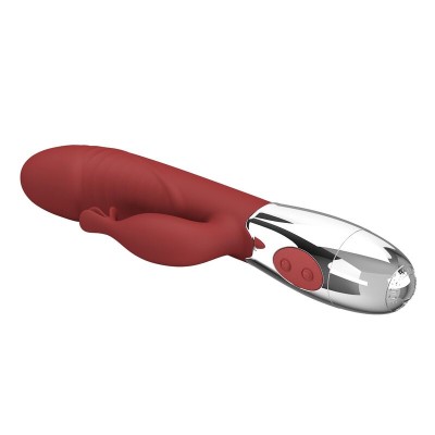 PRETTY LOVE - VIBRADOR COELHO DE JACARANDÁ 30 FUNÇÕES RECARREGÁVEL VIA USB VERMELHO - D-246044 - Dona Pimenta